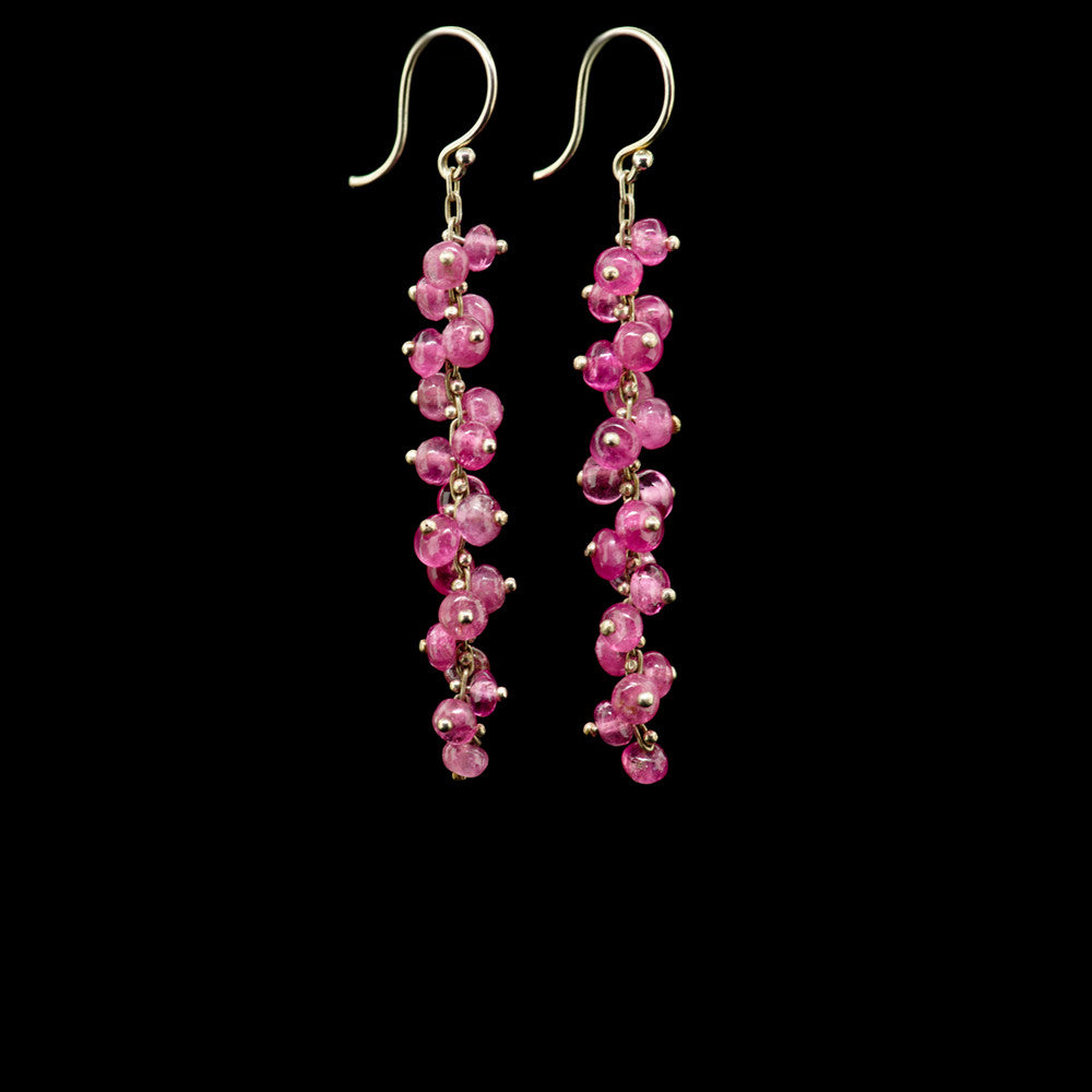long spiral beaded earrings
