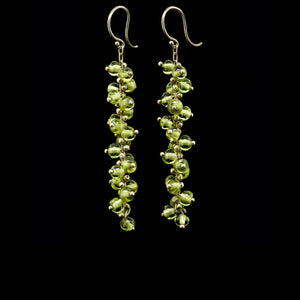 long spiral beaded earrings