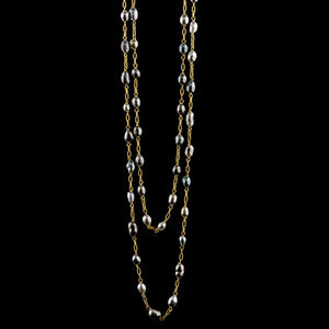 tahitian keshi pearl long necklace