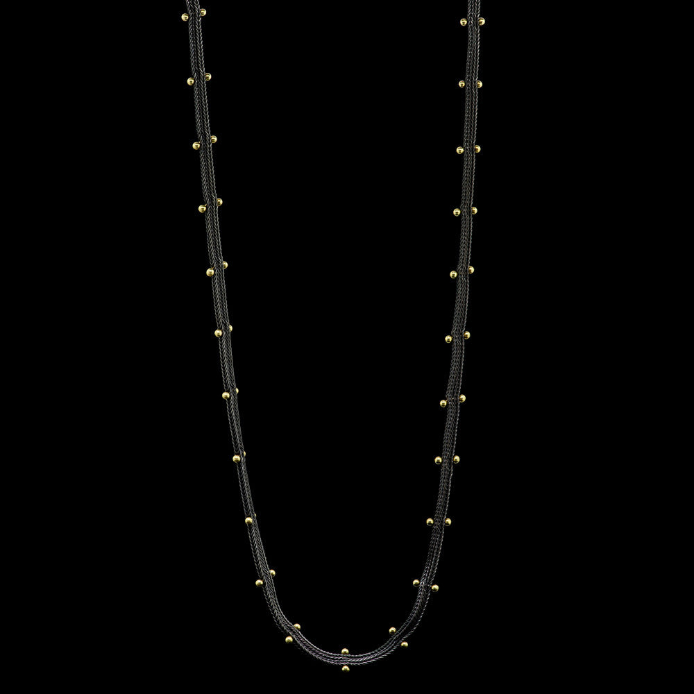 studded woven chain necklace