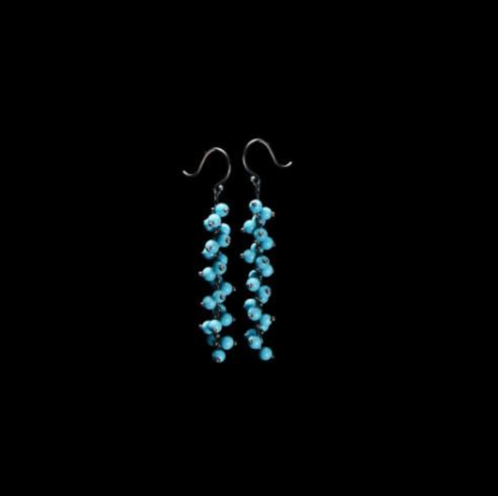 Long Spiral Beaded Earrings