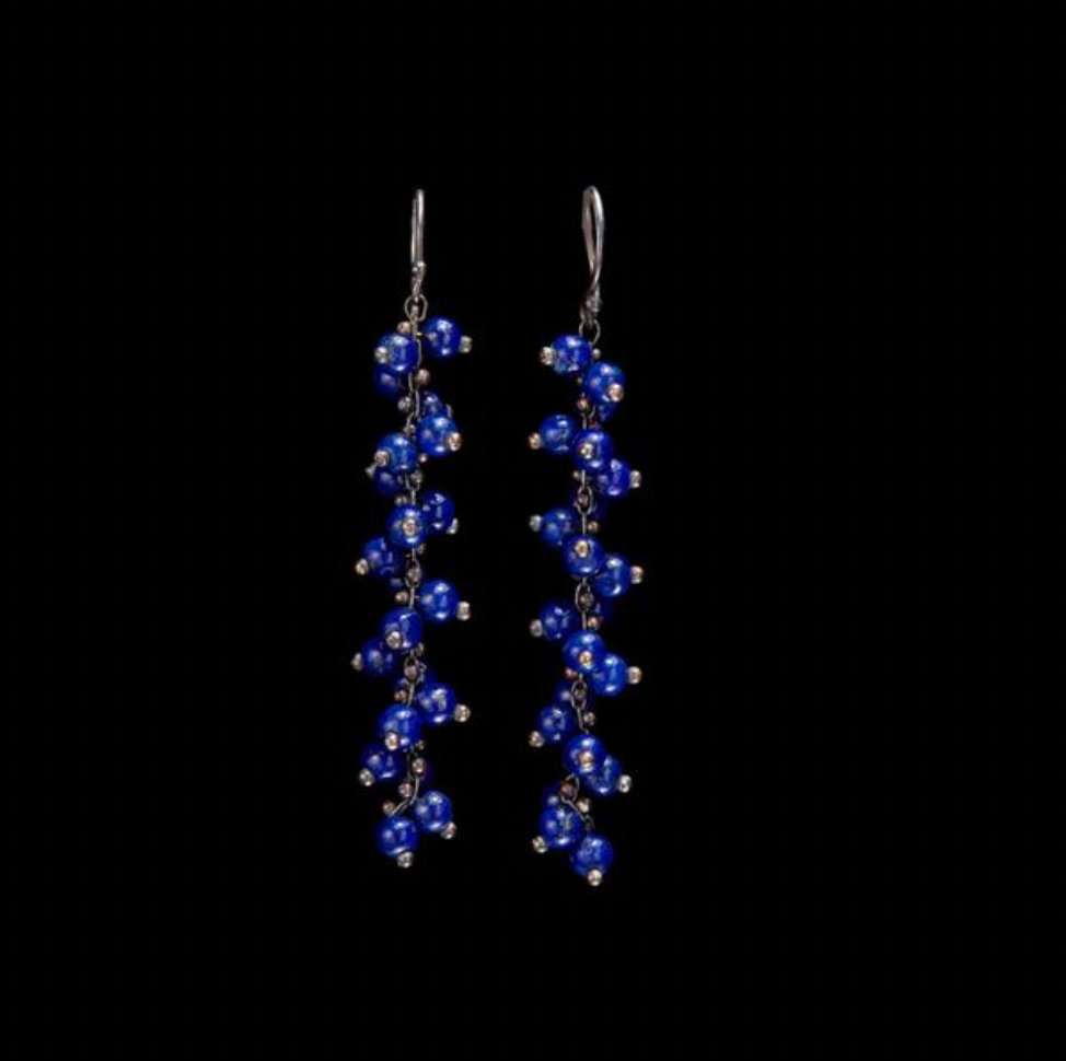 Long Spiral Beaded Earrings