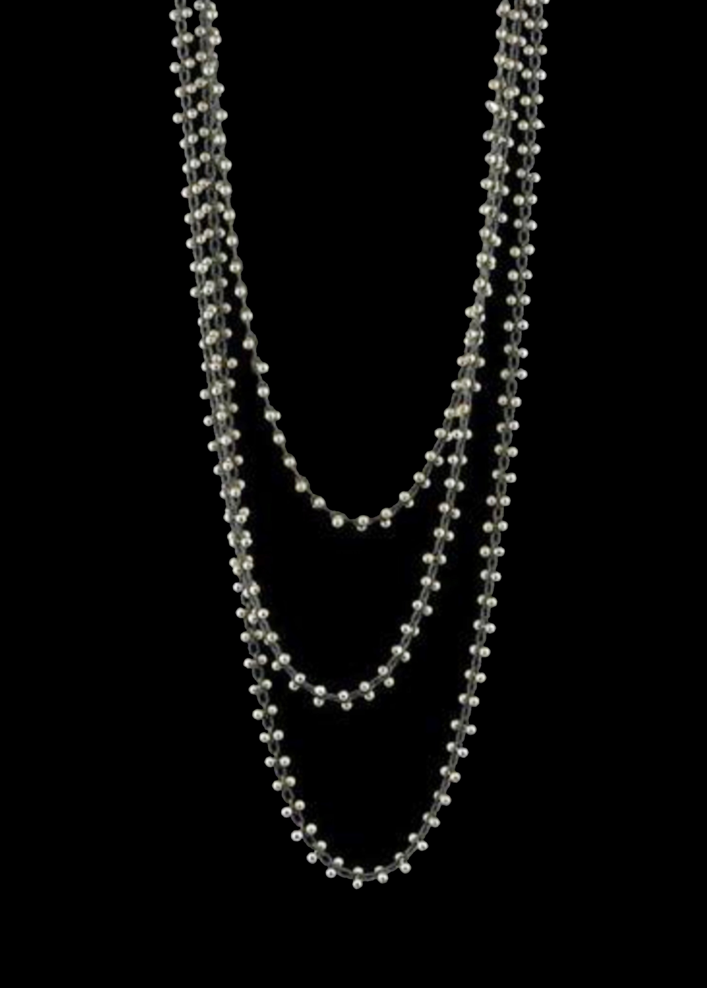 Sterling Silver Stamped Bead Necklace – Waddell Gallery