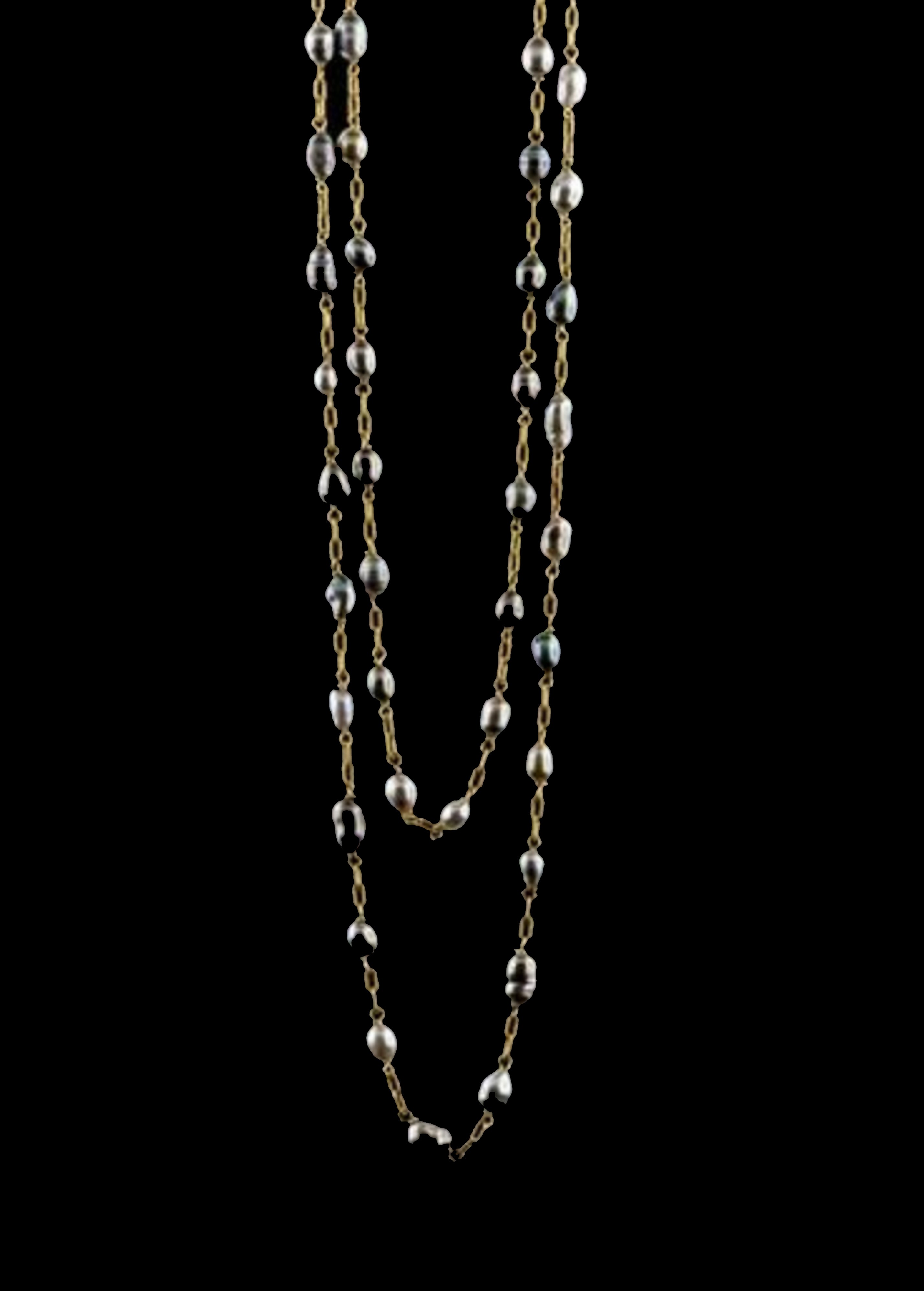 Tahitian Keshi Pearl Long Necklace