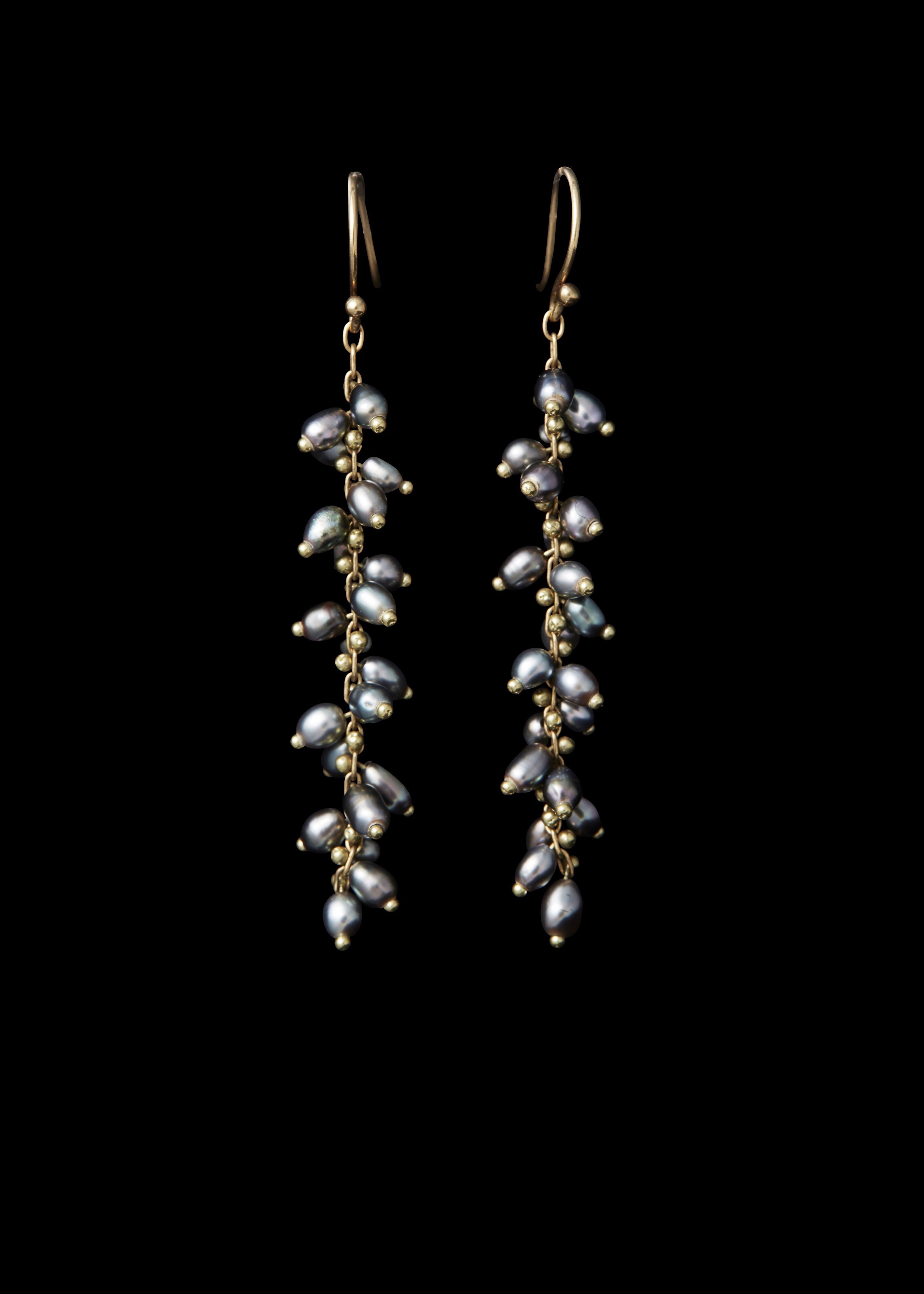 Long Spiral Beaded Earrings