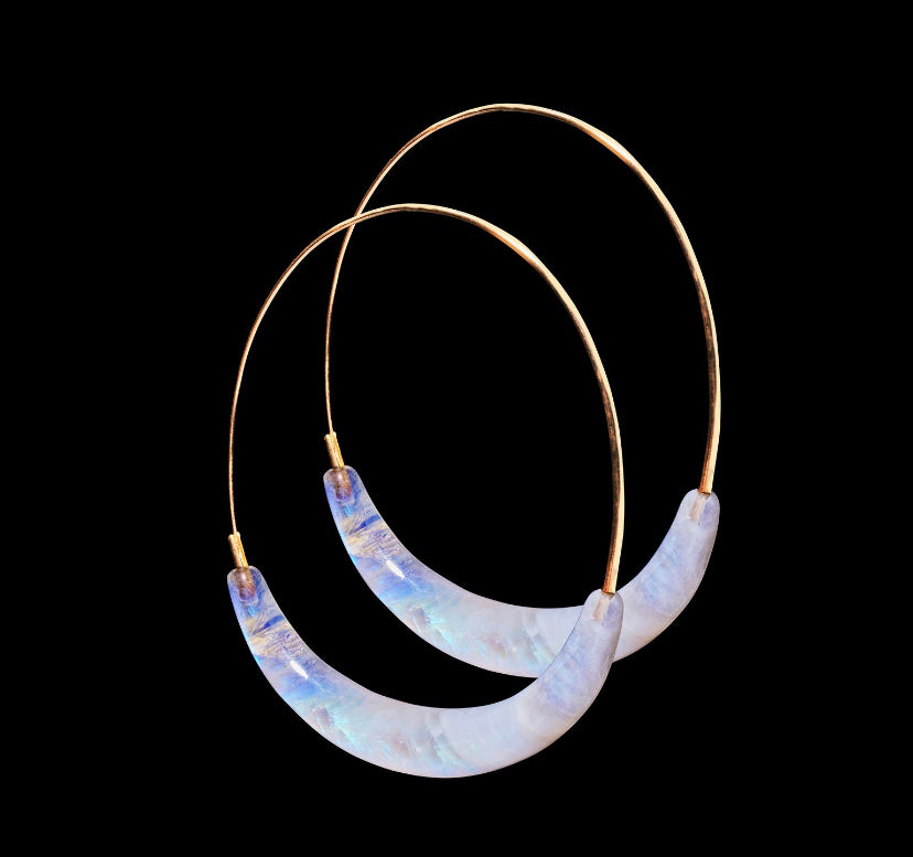 Met X TENTHOUSANDTHINGS XL  Stone Hoop Earring
