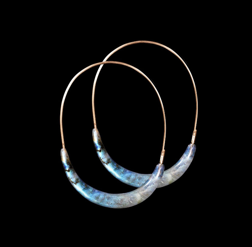 Met X TENTHOUSANDTHINGS XL  Stone Hoop Earring