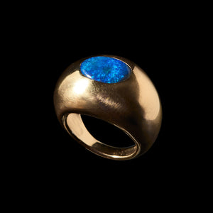 Large Dome Black Opal Ring
